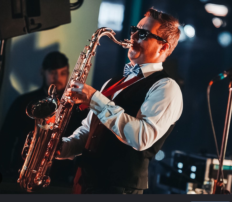 Live saxophonist performing at a PHUKETSOUNDS event in Phuket