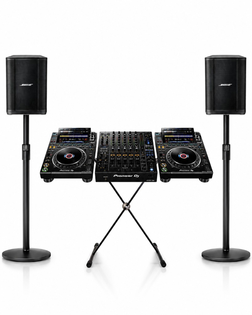 KitchenLounge Set DJ package rental in Phuket with 2 Pioneer CDJ-3000, DJM-A9 and Bose S1 speakers